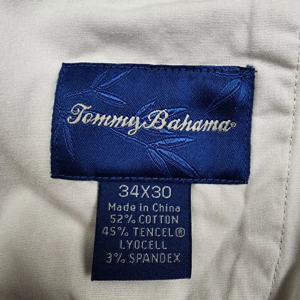 Tommy Bahama Men's Pants 34x30 Beige Straight Leg Lightweight Casual Trousers
